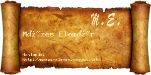 Mózes Elemér névjegykártya