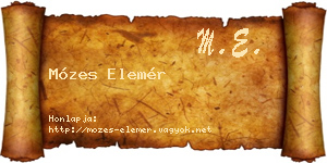 Mózes Elemér névjegykártya