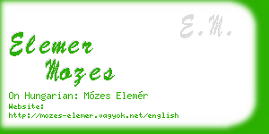 elemer mozes business card