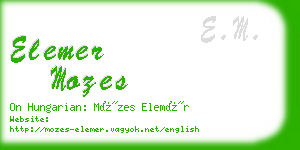 elemer mozes business card